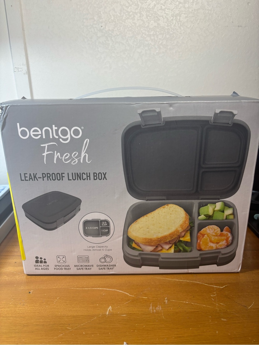 Brand New Bentgo Fresh Leak-Proof Lunch Box - Charcoal Gray